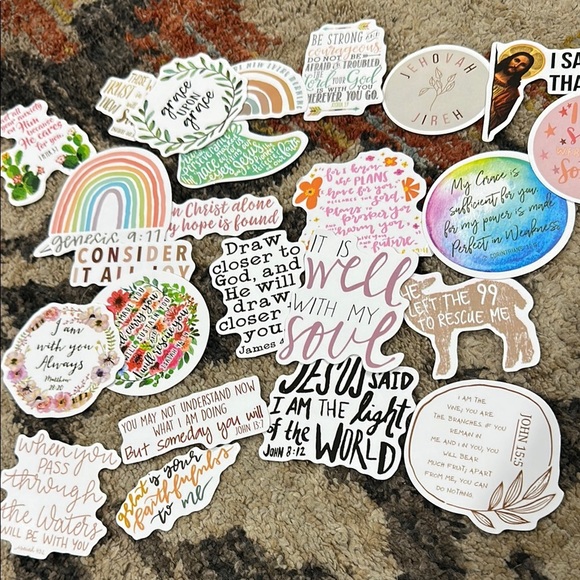 Bible Verse Inspired Sticker Set - Multicolor Assortment of 50 stickers - Picture 2 of 5